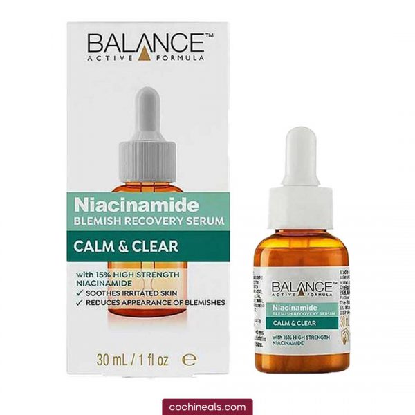 سرم نیاسینامید ۱۵%  ضد جوش و لک و شفاف کننده بالانس حجم ۳۰ میل Balance Active Formula 15% Niacinamide Blemish Recovery Serum