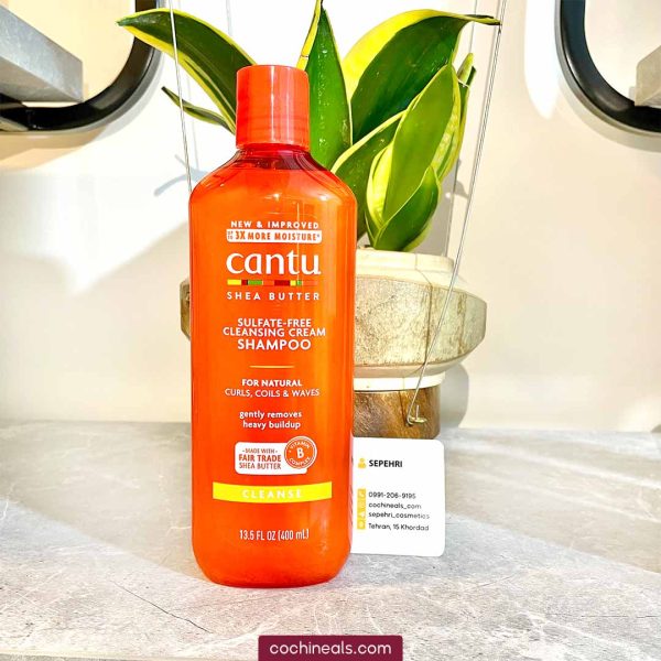 شامپو موهای فر و مجعد شی باتر کانتو Cantu Cleansing Shampoo حجم 400میل